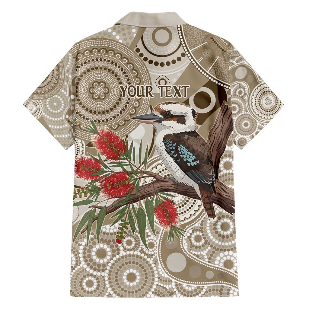 Kookaburra Bottlebrushes Personalised Family Matching Short Sleeve Bodycon Dress and Hawaiian Shirt Aboriginal Australian Dot Painting - Aussie Hoodie