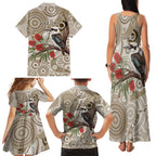 Kookaburra Bottlebrushes Personalised Family Matching Tank Maxi Dress and Hawaiian Shirt Aboriginal Australian Dot Painting - Aussie Hoodie