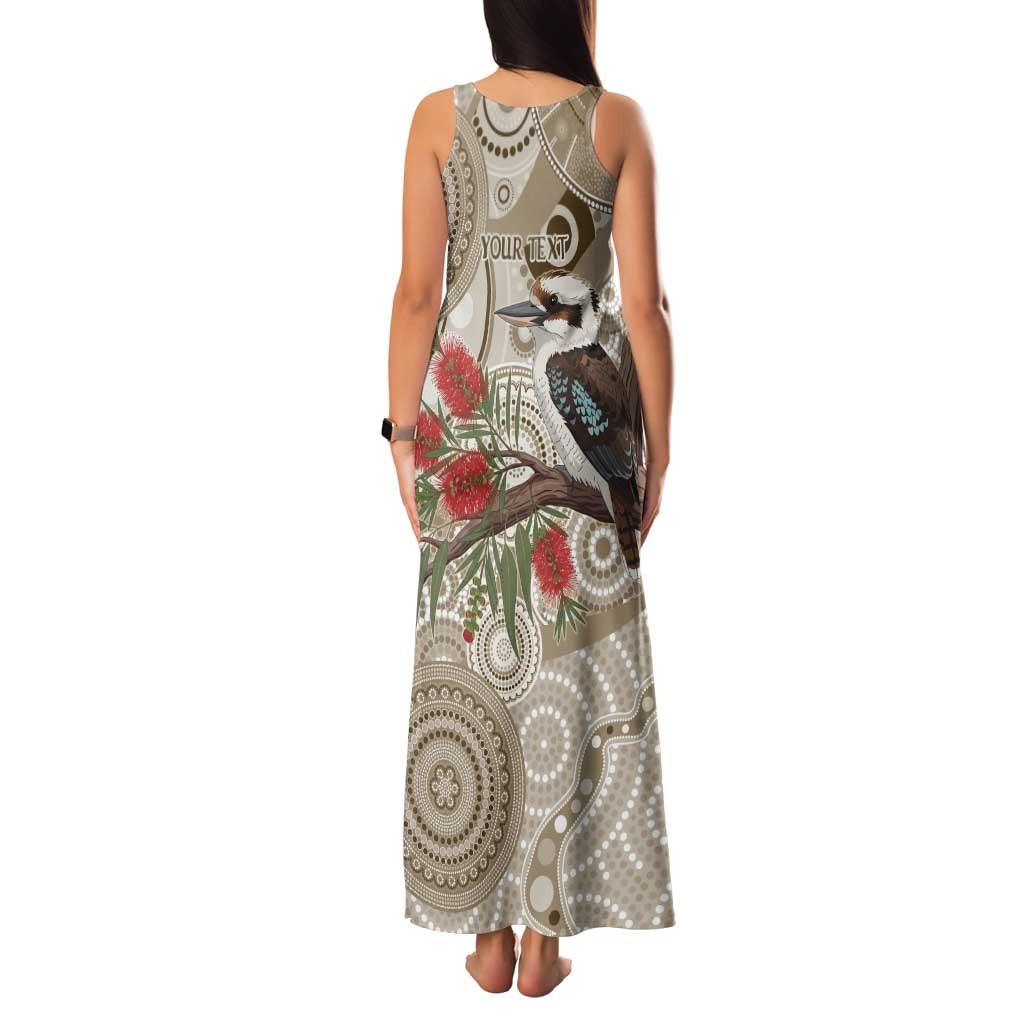 Kookaburra Bottlebrushes Personalised Family Matching Tank Maxi Dress and Hawaiian Shirt Aboriginal Australian Dot Painting - Aussie Hoodie