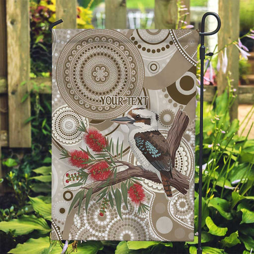 Kookaburra Bottlebrushes Personalised Garden Flag Aboriginal Australian Dot Painting - Aussie Hoodie