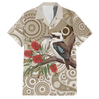 Kookaburra Bottlebrushes Personalised Hawaiian Shirt Aboriginal Australian Dot Painting - Aussie Hoodie