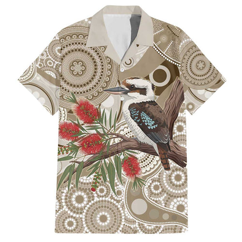 Kookaburra Bottlebrushes Personalised Hawaiian Shirt Aboriginal Australian Dot Painting - Aussie Hoodie