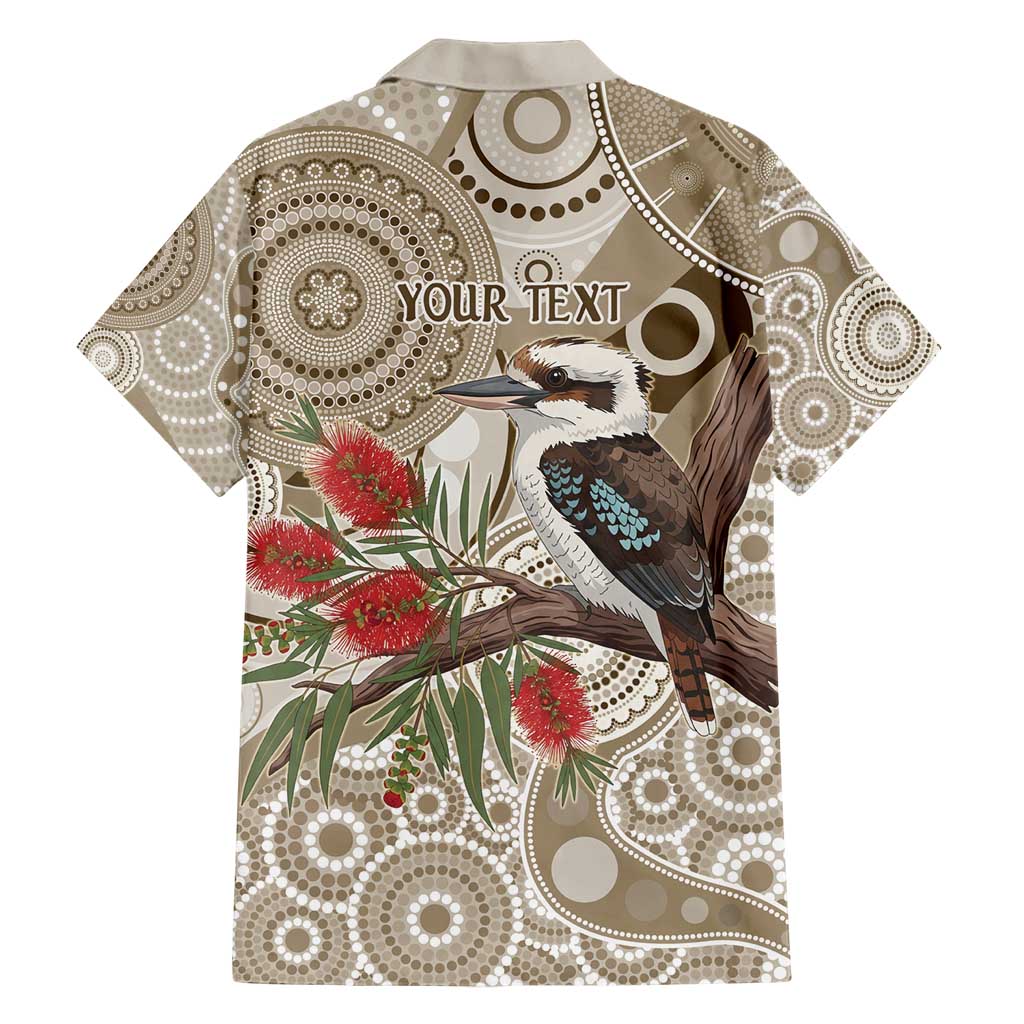 Kookaburra Bottlebrushes Personalised Hawaiian Shirt Aboriginal Australian Dot Painting - Aussie Hoodie