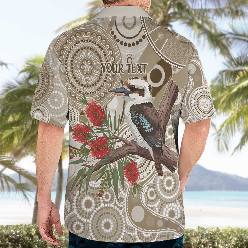 Kookaburra Bottlebrushes Personalised Hawaiian Shirt Aboriginal Australian Dot Painting - Aussie Hoodie