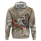 Kookaburra Bottlebrushes Personalised Hoodie Aboriginal Australian Dot Painting - Aussie Hoodie