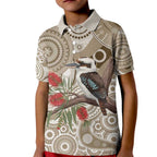 Kookaburra Bottlebrushes Personalised Kid Polo Shirt Aboriginal Australian Dot Painting - Aussie Hoodie