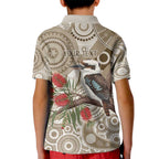 Kookaburra Bottlebrushes Personalised Kid Polo Shirt Aboriginal Australian Dot Painting - Aussie Hoodie