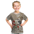 Kookaburra Bottlebrushes Personalised Kid T Shirt Aboriginal Australian Dot Painting - Aussie Hoodie