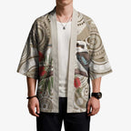 Kookaburra Bottlebrushes Personalised Kimono Aboriginal Australian Dot Painting - Aussie Hoodie