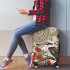 Kookaburra Bottlebrushes Personalised Luggage Cover Aboriginal Australian Dot Painting - Aussie Hoodie