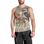Kookaburra Bottlebrushes Personalised Men Tank Top Aboriginal Australian Dot Painting - Aussie Hoodie