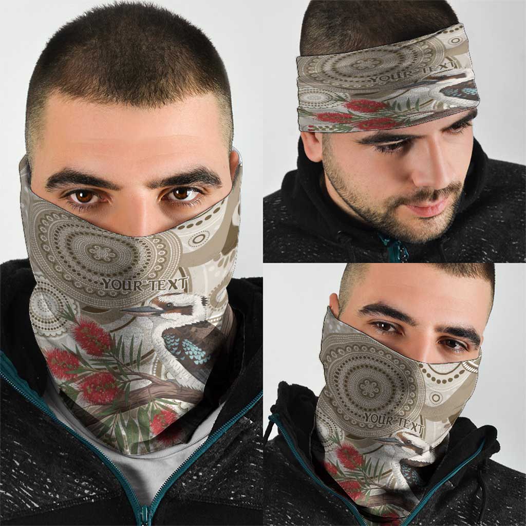 Kookaburra Bottlebrushes Personalised Neck Gaiter Aboriginal Australian Dot Painting - Aussie Hoodie