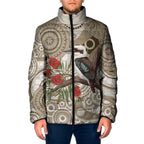 Kookaburra Bottlebrushes Personalised Padded Jacket Aboriginal Australian Dot Painting - Aussie Hoodie