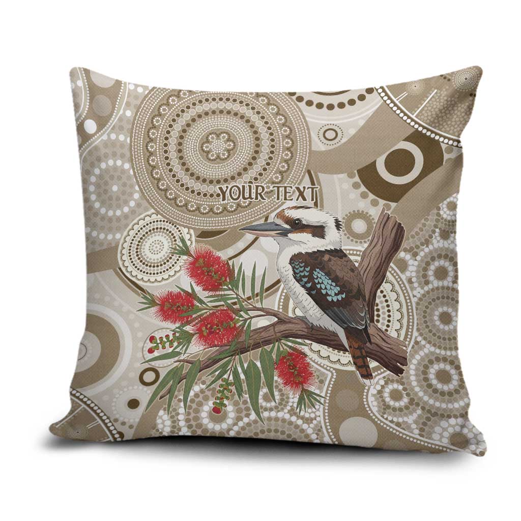 Kookaburra Bottlebrushes Personalised Pillow Cover Aboriginal Australian Dot Painting - Aussie Hoodie