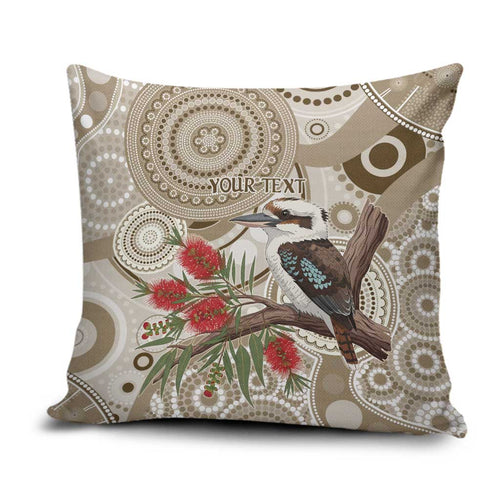 Kookaburra Bottlebrushes Personalised Pillow Cover Aboriginal Australian Dot Painting - Aussie Hoodie