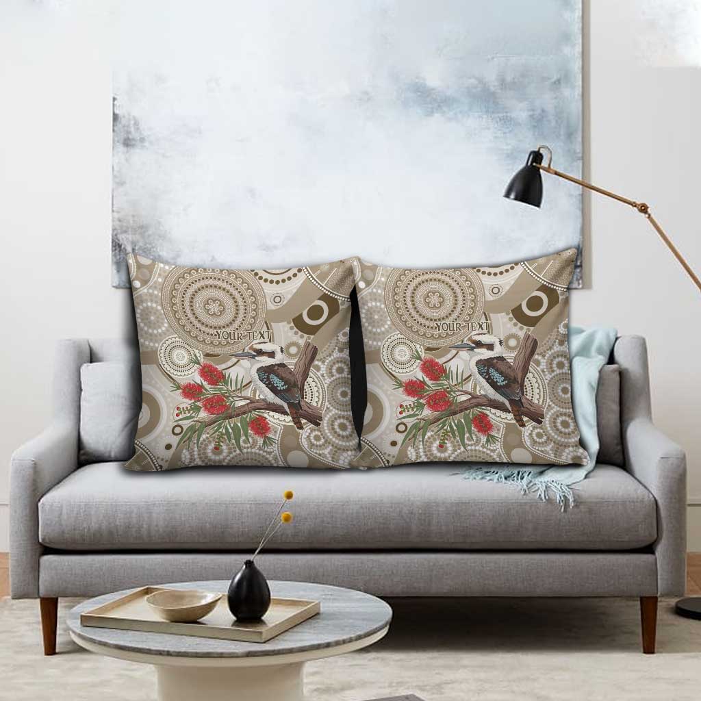 Kookaburra Bottlebrushes Personalised Pillow Cover Aboriginal Australian Dot Painting - Aussie Hoodie