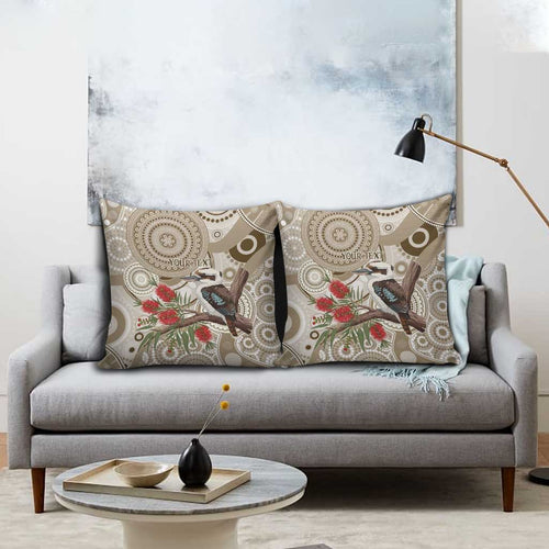 Kookaburra Bottlebrushes Personalised Pillow Cover Aboriginal Australian Dot Painting - Aussie Hoodie