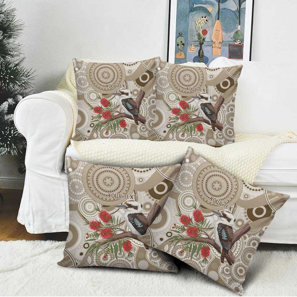 Kookaburra Bottlebrushes Personalised Pillow Cover Aboriginal Australian Dot Painting - Aussie Hoodie