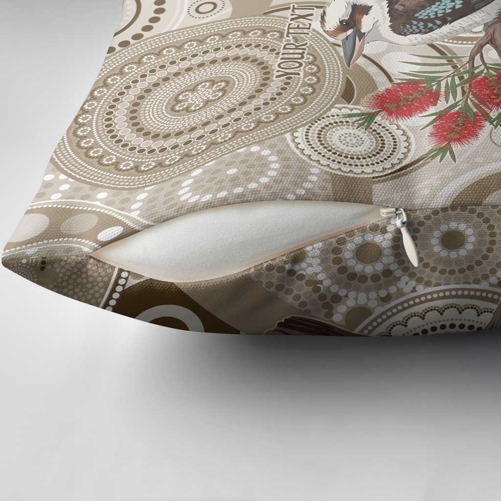 Kookaburra Bottlebrushes Personalised Pillow Cover Aboriginal Australian Dot Painting - Aussie Hoodie