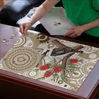 Kookaburra Bottlebrushes Personalised Puzzle Aboriginal Australian Dot Painting - Aussie Hoodie