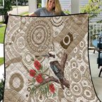 Kookaburra Bottlebrushes Personalised Quilt Aboriginal Australian Dot Painting - Aussie Hoodie