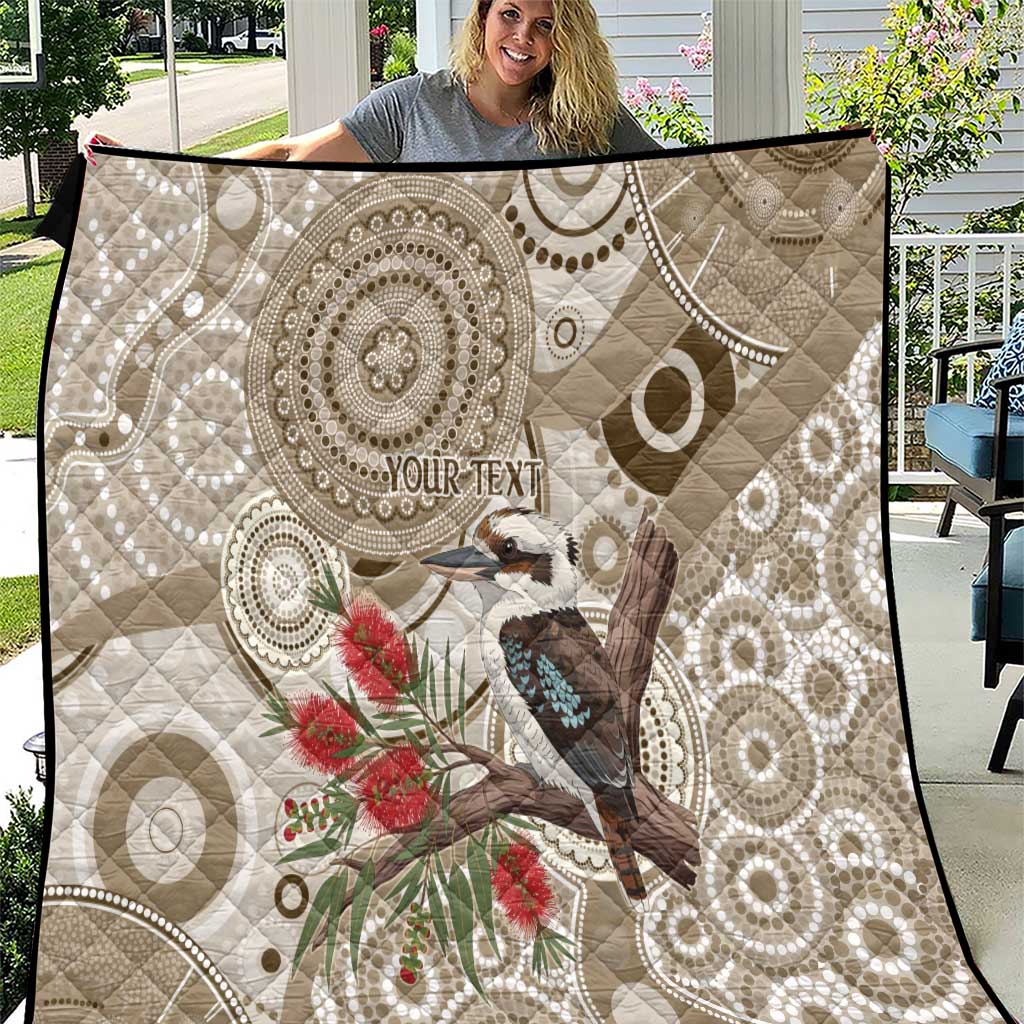 Kookaburra Bottlebrushes Personalised Quilt Aboriginal Australian Dot Painting - Aussie Hoodie