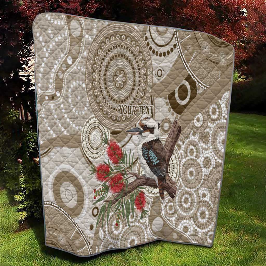 Kookaburra Bottlebrushes Personalised Quilt Aboriginal Australian Dot Painting - Aussie Hoodie