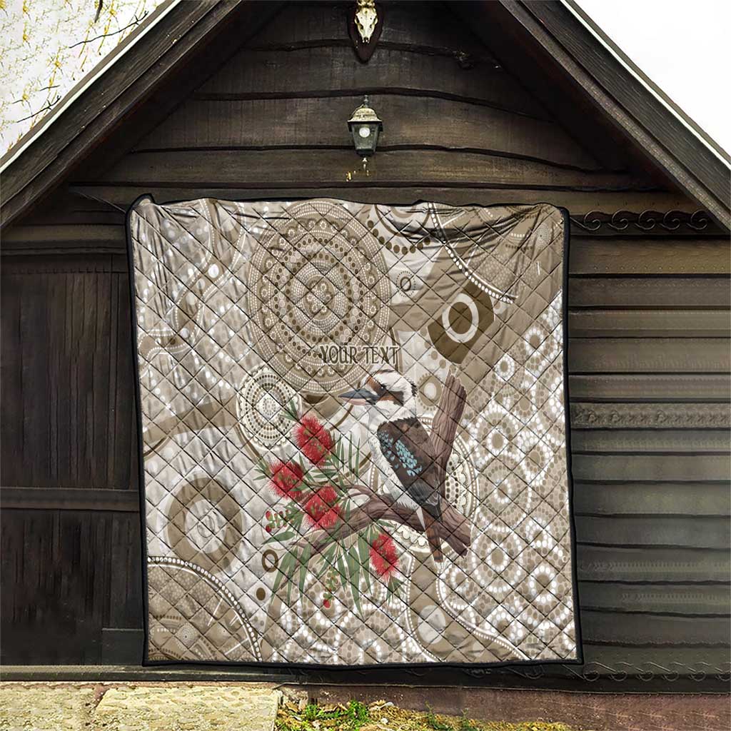 Kookaburra Bottlebrushes Personalised Quilt Aboriginal Australian Dot Painting - Aussie Hoodie
