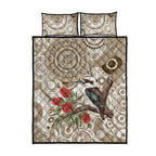 Kookaburra Bottlebrushes Personalised Quilt Bed Set Aboriginal Australian Dot Painting - Aussie Hoodie