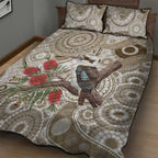 Kookaburra Bottlebrushes Personalised Quilt Bed Set Aboriginal Australian Dot Painting - Aussie Hoodie