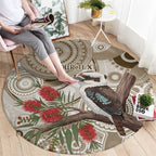 Kookaburra Bottlebrushes Personalised Round Carpet Aboriginal Australian Dot Painting - Aussie Hoodie