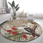 Kookaburra Bottlebrushes Personalised Round Carpet Aboriginal Australian Dot Painting - Aussie Hoodie