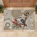 Kookaburra Bottlebrushes Personalised Rubber Doormat Aboriginal Australian Dot Painting - Aussie Hoodie