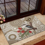 Kookaburra Bottlebrushes Personalised Rubber Doormat Aboriginal Australian Dot Painting - Aussie Hoodie