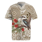 Kookaburra Bottlebrushes Personalised Rugby Jersey Aboriginal Australian Dot Painting - Aussie Hoodie