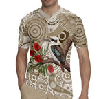 Kookaburra Bottlebrushes Personalised Rugby Jersey Aboriginal Australian Dot Painting - Aussie Hoodie