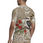 Kookaburra Bottlebrushes Personalised Rugby Jersey Aboriginal Australian Dot Painting - Aussie Hoodie
