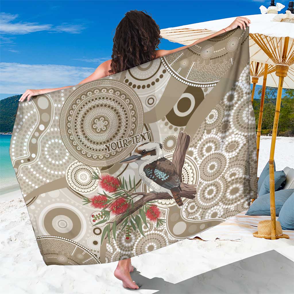 Kookaburra Bottlebrushes Personalised Sarong Aboriginal Australian Dot Painting - Aussie Hoodie