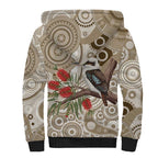 Kookaburra Bottlebrushes Personalised Sherpa Hoodie Aboriginal Australian Dot Painting - Aussie Hoodie