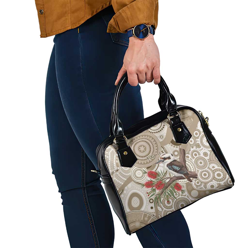 Kookaburra Bottlebrushes Personalised Shoulder Handbag Aboriginal Australian Dot Painting - Aussie Hoodie