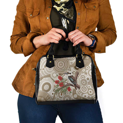 Kookaburra Bottlebrushes Personalised Shoulder Handbag Aboriginal Australian Dot Painting - Aussie Hoodie
