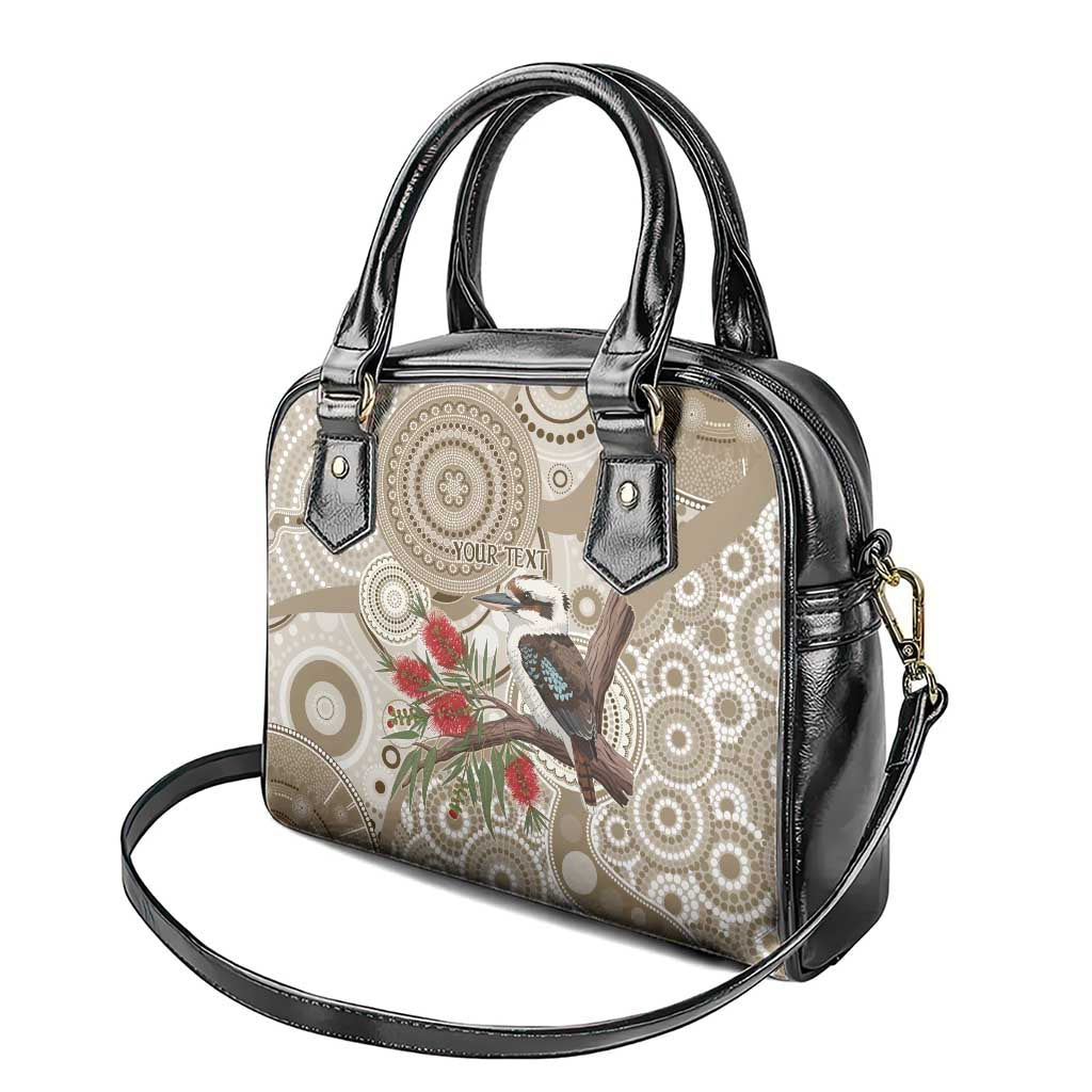 Kookaburra Bottlebrushes Personalised Shoulder Handbag Aboriginal Australian Dot Painting - Aussie Hoodie
