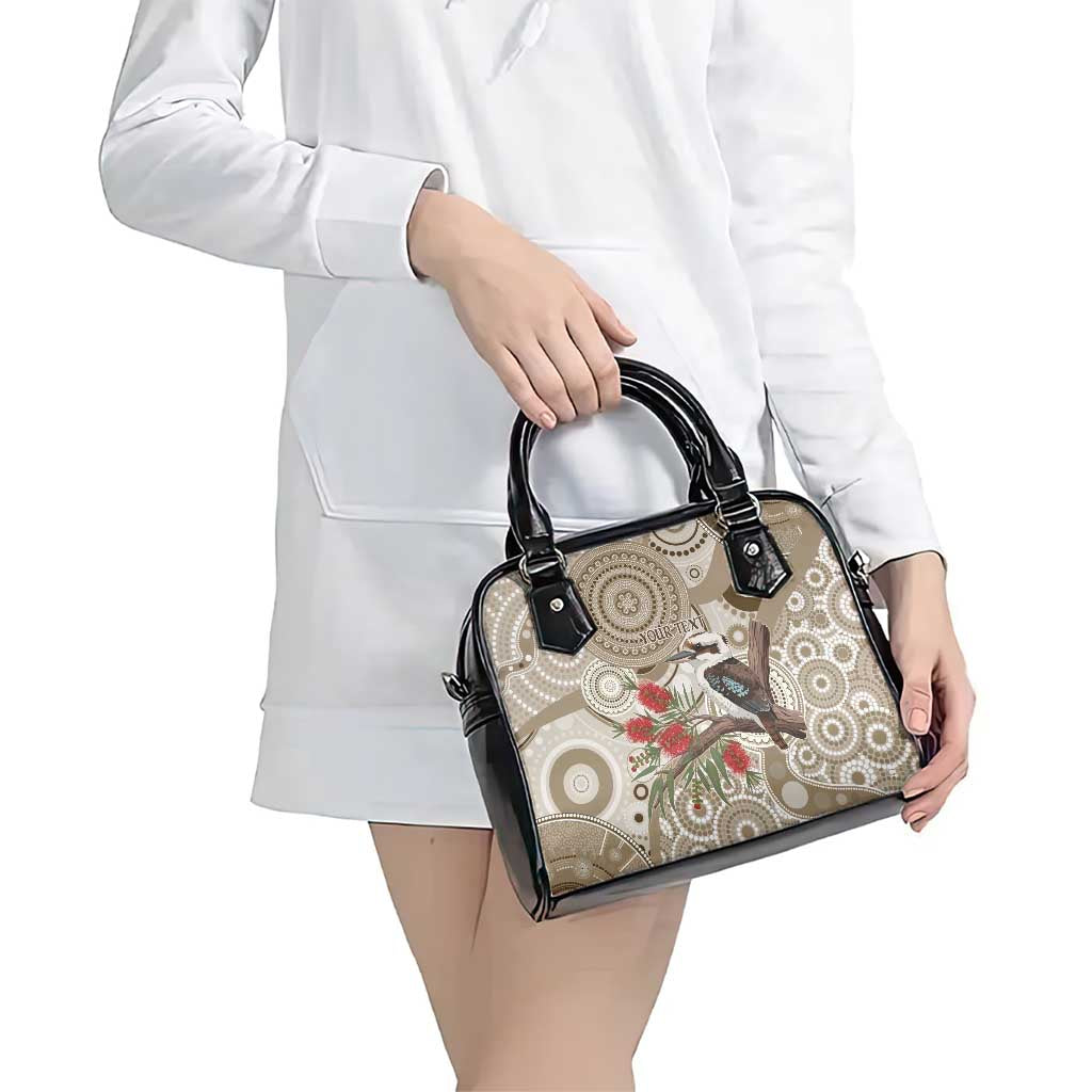 Kookaburra Bottlebrushes Personalised Shoulder Handbag Aboriginal Australian Dot Painting - Aussie Hoodie