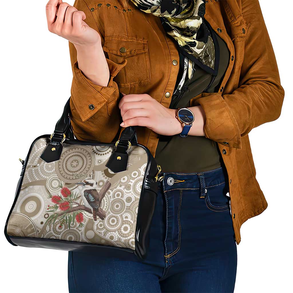 Kookaburra Bottlebrushes Personalised Shoulder Handbag Aboriginal Australian Dot Painting - Aussie Hoodie