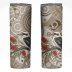 Kookaburra Bottlebrushes Personalised Skinny Tumbler Aboriginal Australian Dot Painting - Aussie Hoodie