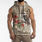 Kookaburra Bottlebrushes Personalised Sleeveless Hoodie Aboriginal Australian Dot Painting - Aussie Hoodie