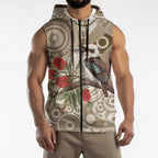 Kookaburra Bottlebrushes Personalised Sleeveless Zip Hoodie Aboriginal Australian Dot Painting LT9
