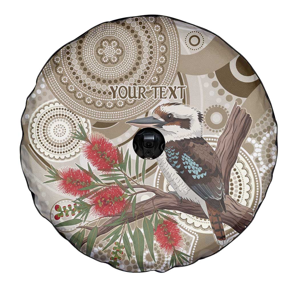 Kookaburra Bottlebrushes Personalised Spare Tire Cover Aboriginal Australian Dot Painting - Aussie Hoodie