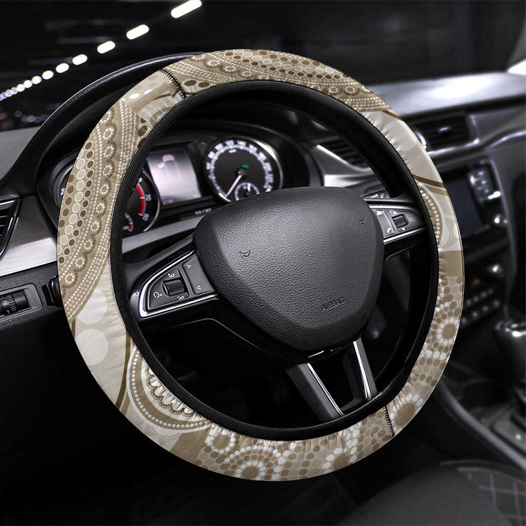 Kookaburra Bottlebrushes Steering Wheel Cover Aboriginal Australian Dot Painting - Aussie Hoodie