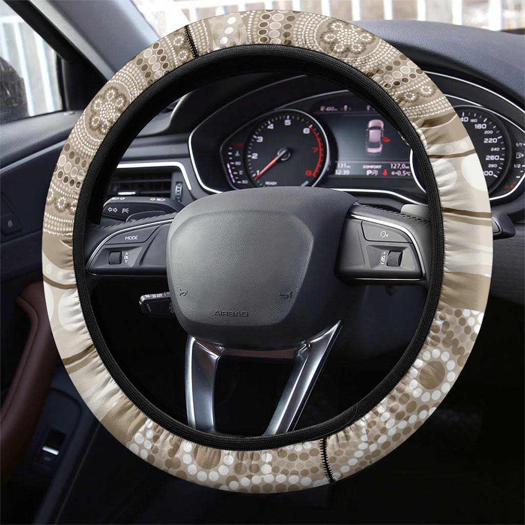 Kookaburra Bottlebrushes Steering Wheel Cover Aboriginal Australian Dot Painting - Aussie Hoodie